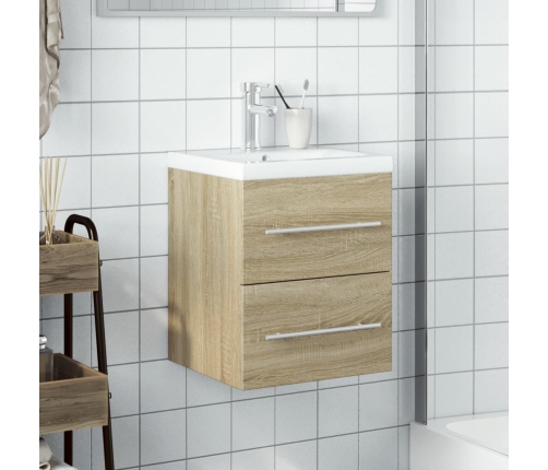 Mueble de baño con lavabo integrado roble Sonoma