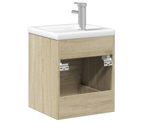 Mueble de baño con lavabo integrado roble Sonoma