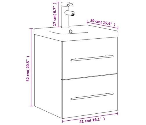 Mueble de baño con lavabo integrado gris hormigón