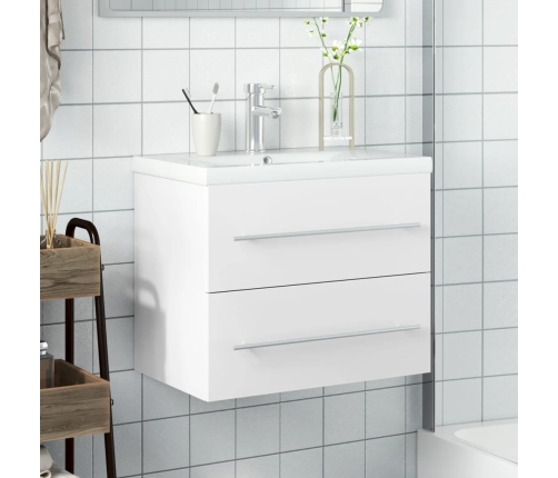 Mueble de baño con lavabo integrado blanco