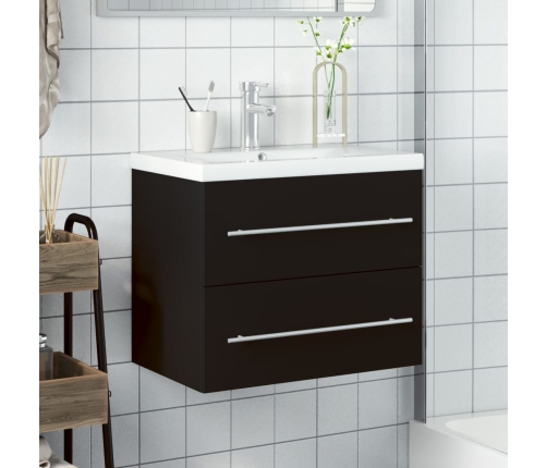 Mueble de baño con lavabo integrado negro