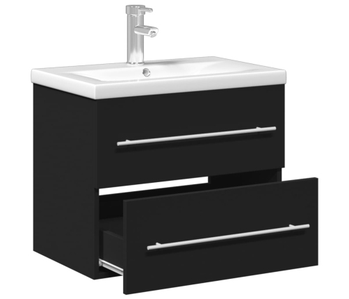 Mueble de baño con lavabo integrado negro