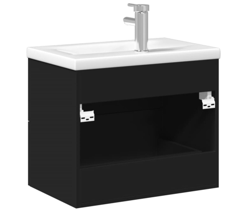 Mueble de baño con lavabo integrado negro