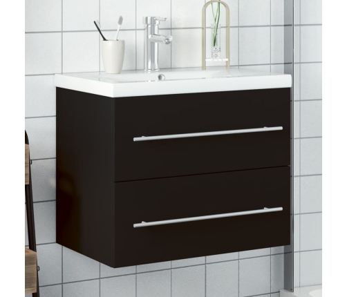 Mueble de baño con lavabo integrado negro