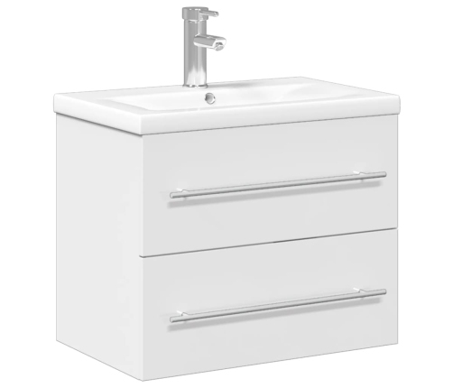 Mueble de baño con lavabo integrado blanco brillo