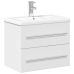 Mueble de baño con lavabo integrado blanco brillo