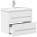 Mueble de baño con lavabo integrado blanco brillo