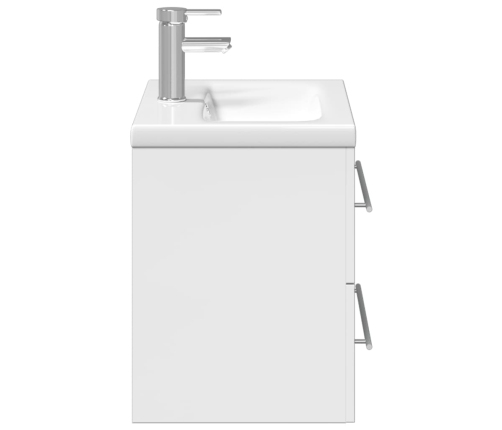 Mueble de baño con lavabo integrado blanco brillo