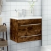 Mueble de baño con lavabo integrado roble ahumado