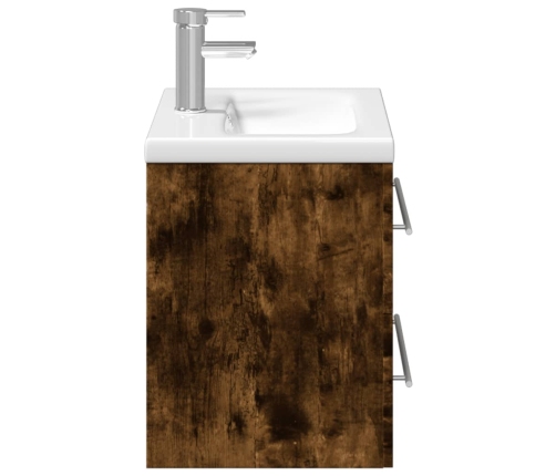 Mueble de baño con lavabo integrado roble ahumado