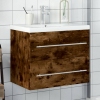 Mueble de baño con lavabo integrado roble ahumado