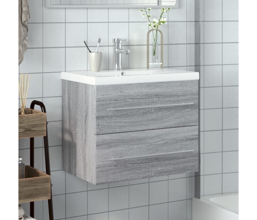 Mueble de baño con lavabo integrado gris Sonoma