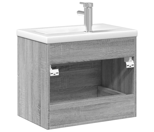 Mueble de baño con lavabo integrado gris Sonoma