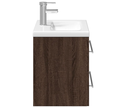 Mueble de baño con lavabo integrado marrón roble