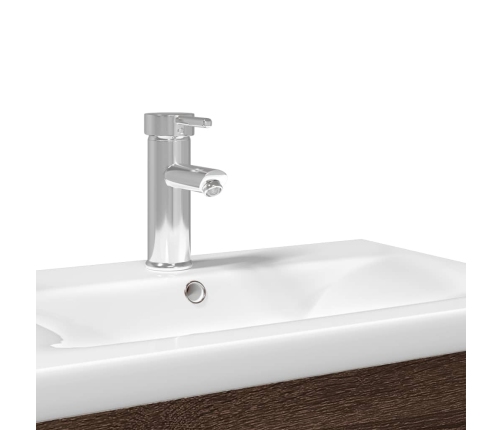 Mueble de baño con lavabo integrado marrón roble