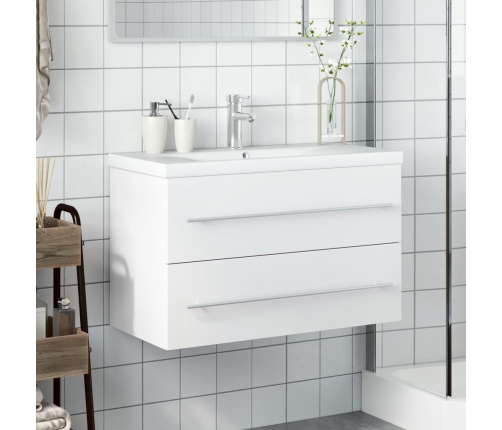 Mueble de baño con lavabo integrado blanco