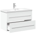 Mueble de baño con lavabo integrado blanco