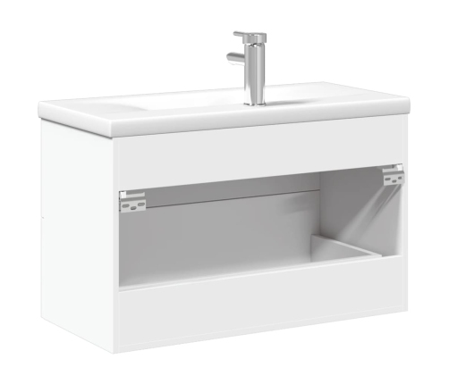 Mueble de baño con lavabo integrado blanco