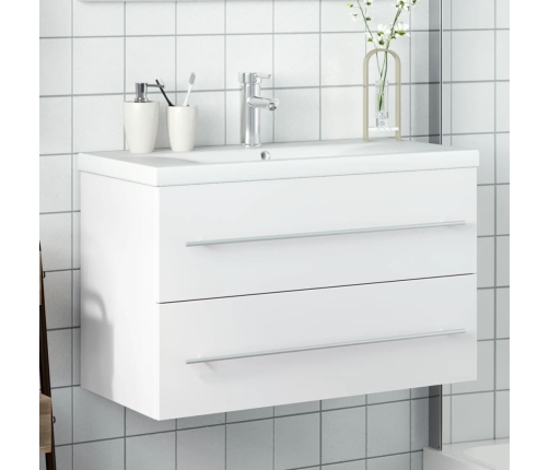 Mueble de baño con lavabo integrado blanco