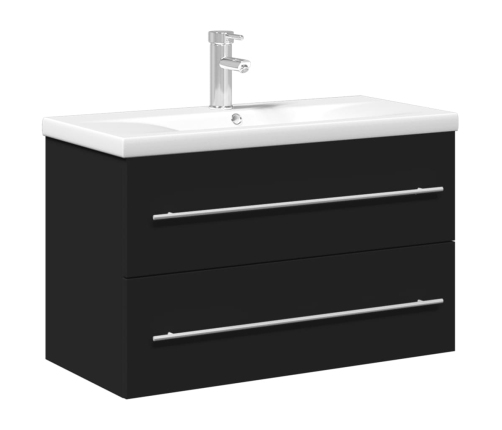 Mueble de baño con lavabo integrado negro