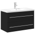 Mueble de baño con lavabo integrado negro