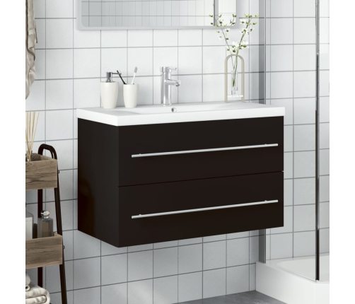 Mueble de baño con lavabo integrado negro