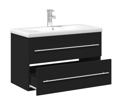 Mueble de baño con lavabo integrado negro