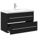 Mueble de baño con lavabo integrado negro