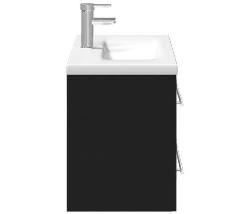 Mueble de baño con lavabo integrado negro