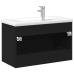 Mueble de baño con lavabo integrado negro