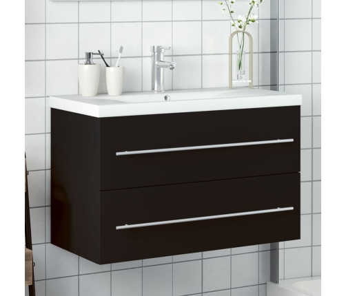 Mueble de baño con lavabo integrado negro