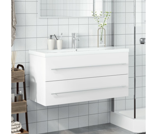 Mueble de baño con lavabo integrado blanco