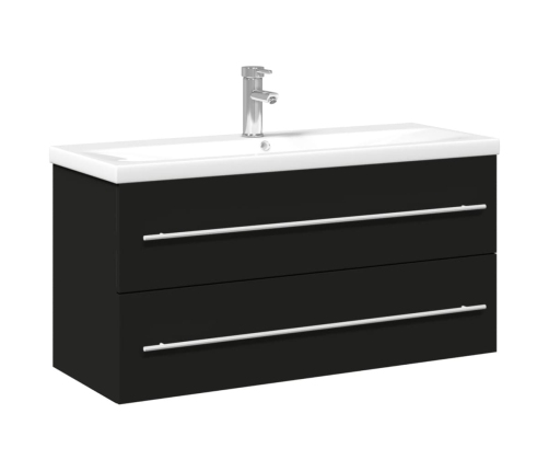 Mueble de baño con lavabo integrado negro