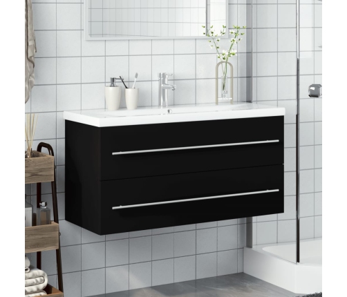 Mueble de baño con lavabo integrado negro