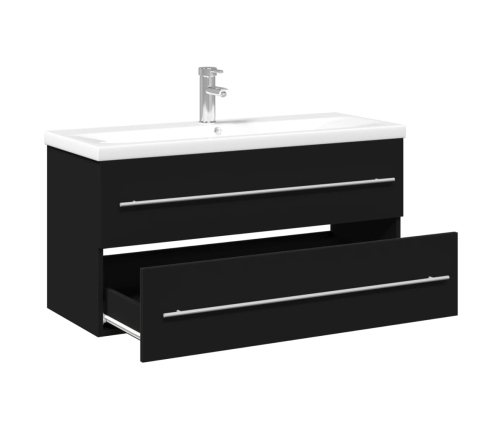 Mueble de baño con lavabo integrado negro