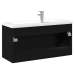 Mueble de baño con lavabo integrado negro