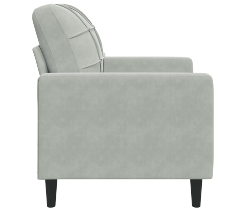 Sillón de terciopelo gris claro 60 cm