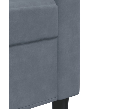 Sillón de terciopelo gris oscuro 60 cm