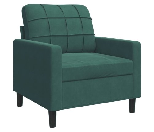 Sillón de terciopelo verde oscuro 60 cm