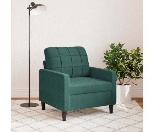 Sillón de terciopelo verde oscuro 60 cm