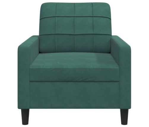 Sillón de terciopelo verde oscuro 60 cm