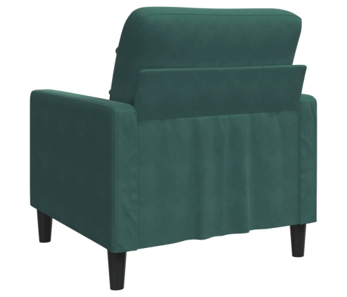 Sillón de terciopelo verde oscuro 60 cm