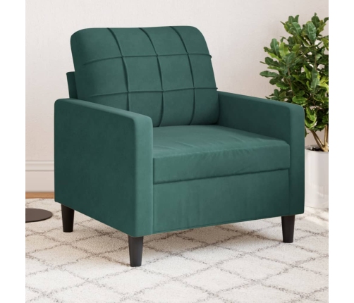 Sillón de terciopelo verde oscuro 60 cm