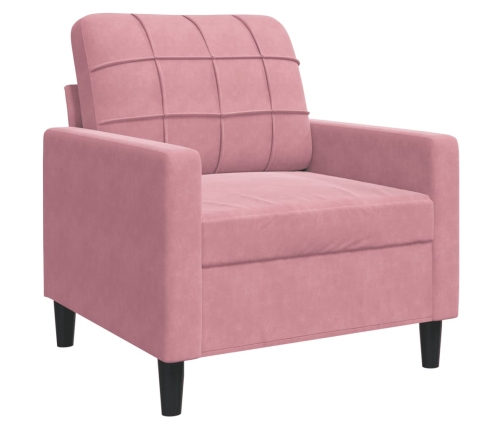 Sillón de terciopelo rosa 60 cm