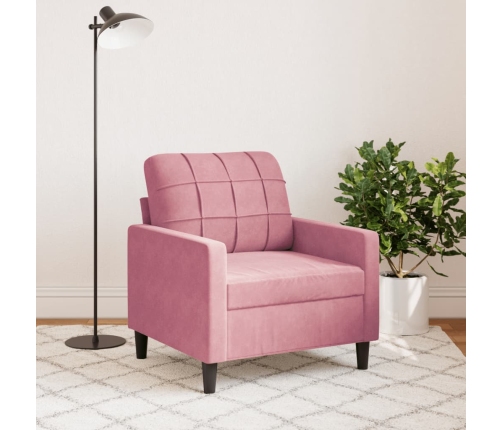 Sillón de terciopelo rosa 60 cm