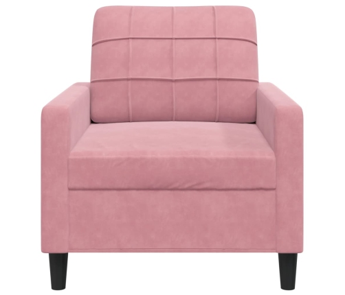 Sillón de terciopelo rosa 60 cm