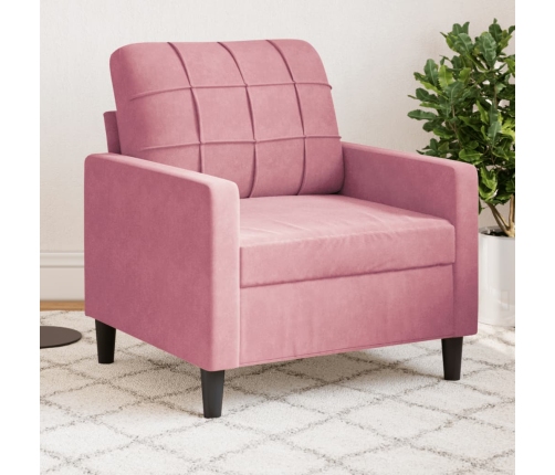 Sillón de terciopelo rosa 60 cm