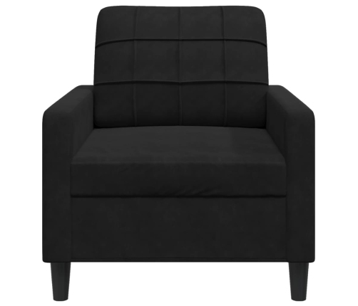 Sillón de terciopelo negro 60 cm