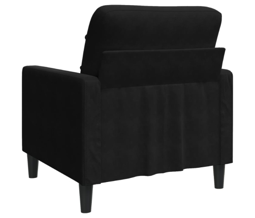 Sillón de terciopelo negro 60 cm