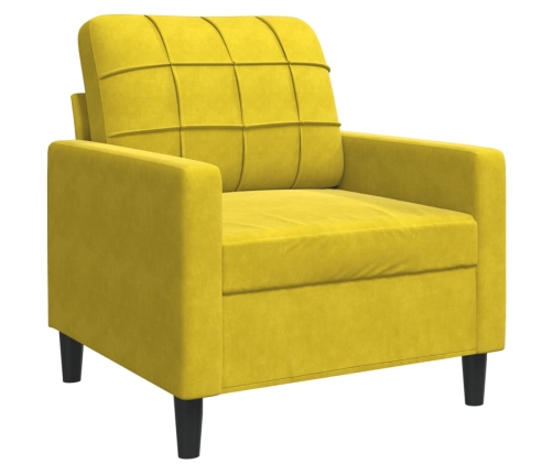 Sillón de terciopelo amarillo 60 cm